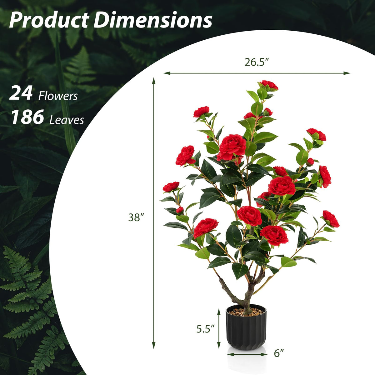 38" Artificial Camellia Tree - Lucktree