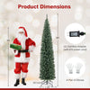 Lucktree 5ft Pre-Lit Pencil Christmas Tree, Artificial Slim Xmas Tree with 150 Warm-White LED Lights