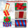 Lucktree Christmas Lighted Gift Boxes Set of 4 | Light Up Present Boxes with Colorful Bows