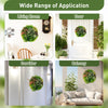 Lucktree 2 Pack Hanging Artificial Plants Panels, 20" Round Framed 3D Greenery Wall Art Decor