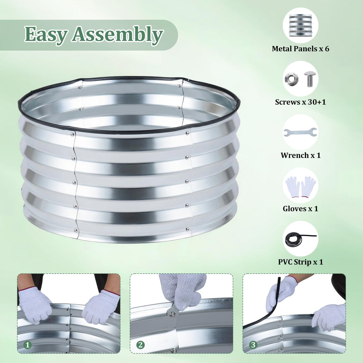 Lucktree 2 Pack Round Galvanized Raised Garden Bed Kit (2x2x1 FT)
