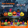 Lucktree 9 FT Inflatable Halloween Pumpkin Patch Family, Blow up Yard Decoration with Built-in LED Lights and Witch Hats