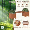 Lucktree 2-in-1 Outdoor Bench with 2/4 Planter Boxes Wood with Teak Oil Finish 42"x11"x11.5"