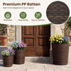 Lucktree Set of 3 Plastic Planters | 14 & 11 & 9 Inch Taper Rattan Planters with Drainage Holes and Saucers