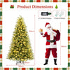 Lucktree 7 FT Pre-Lit Artificial Christmas Tree, Hinged Faux Xmas Tree with 1217 Soft TPE & PVC Mixed Branch Tips