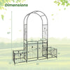 Lucktree Garden Arch with Planter - 87 inch Metal Garden Arbor with Gate