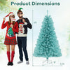Lucktree 6/7 FT Blue Pre-Lit Christmas Tree, Artificial Hinged Xmas Full Tree with 280/380 Warm White LED Lights