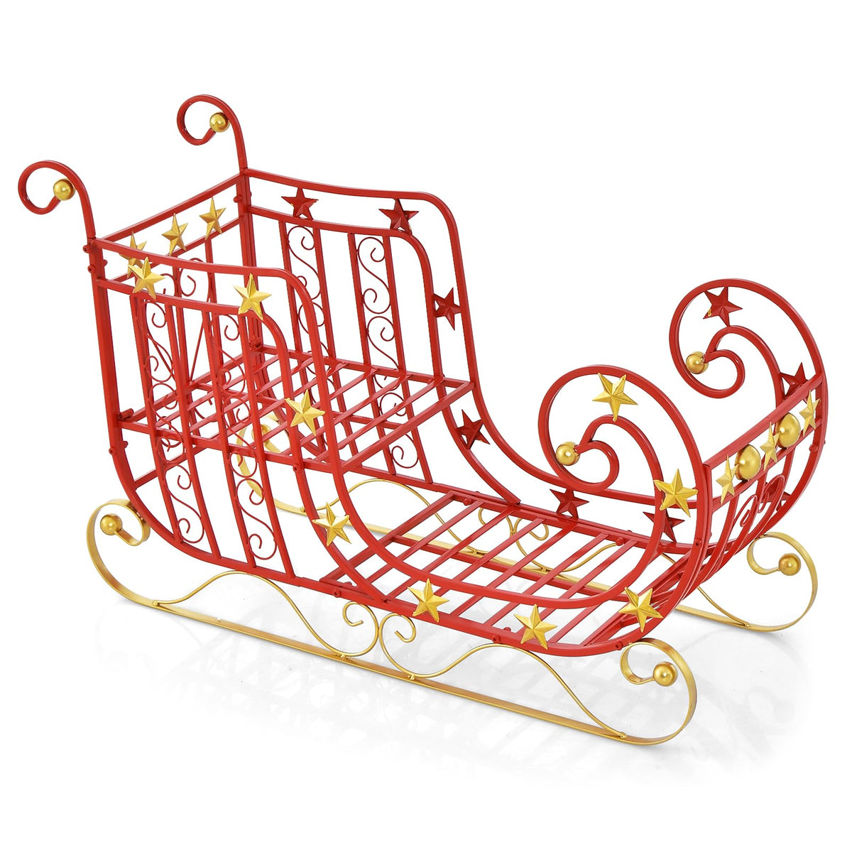 Lucktree Metal Christmas Santa Sleigh Basket