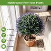 Lucktree 2 Pack Artificial Lavender Boxwood Topiary Ball Trees 27.5" Faux Floral Shrubs