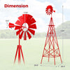 Lucktree 8.3FT Windmill Yard Garden Metal Ornamental Wind Mill Weather Vane Weather Resistant