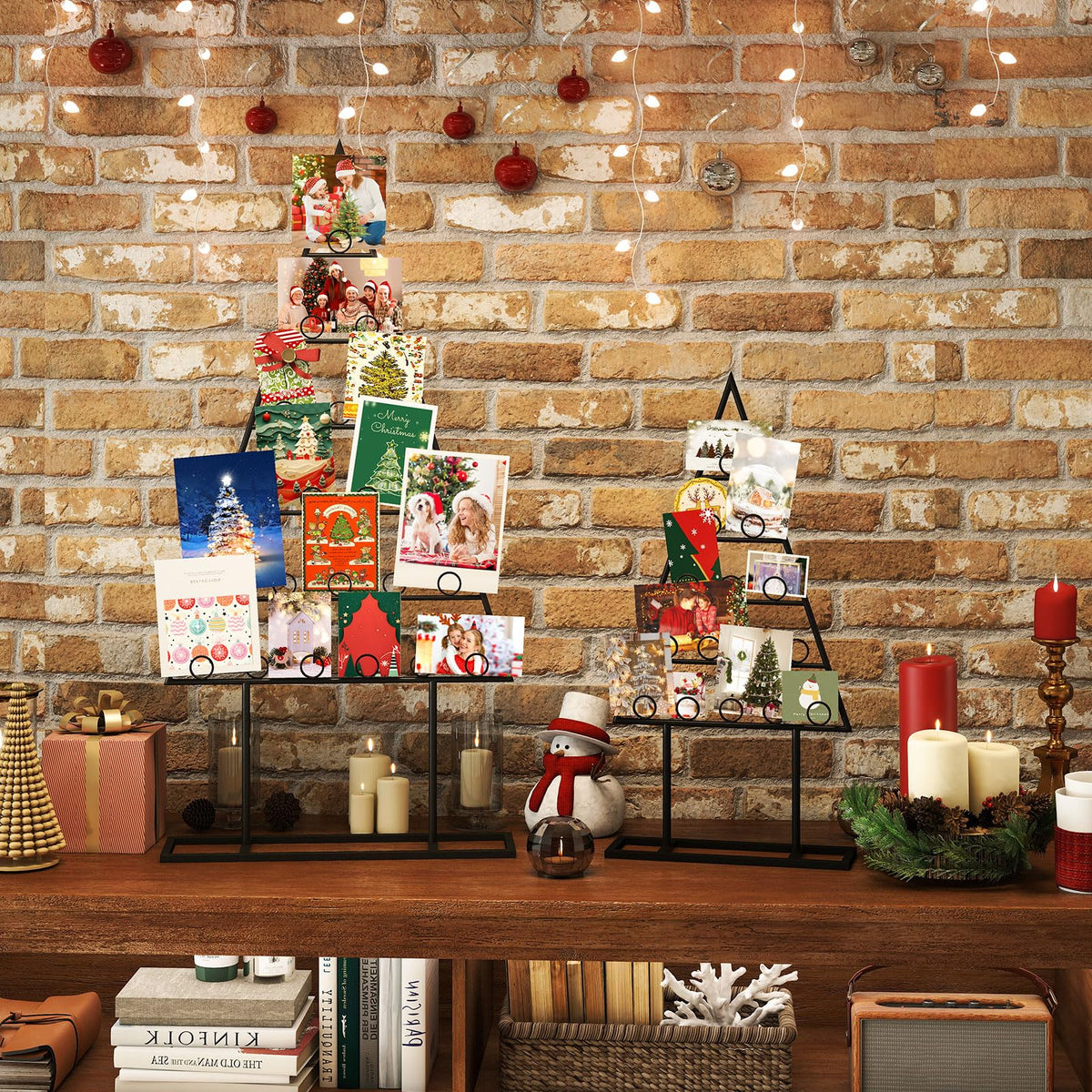 Lucktree 2 Pack Christmas Tree Photo Holder with 36 Round Clips