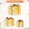 Lucktree Set of 3 Christmas Lighted Gift Boxes, 90 LED Light up Present Boxes with Bows