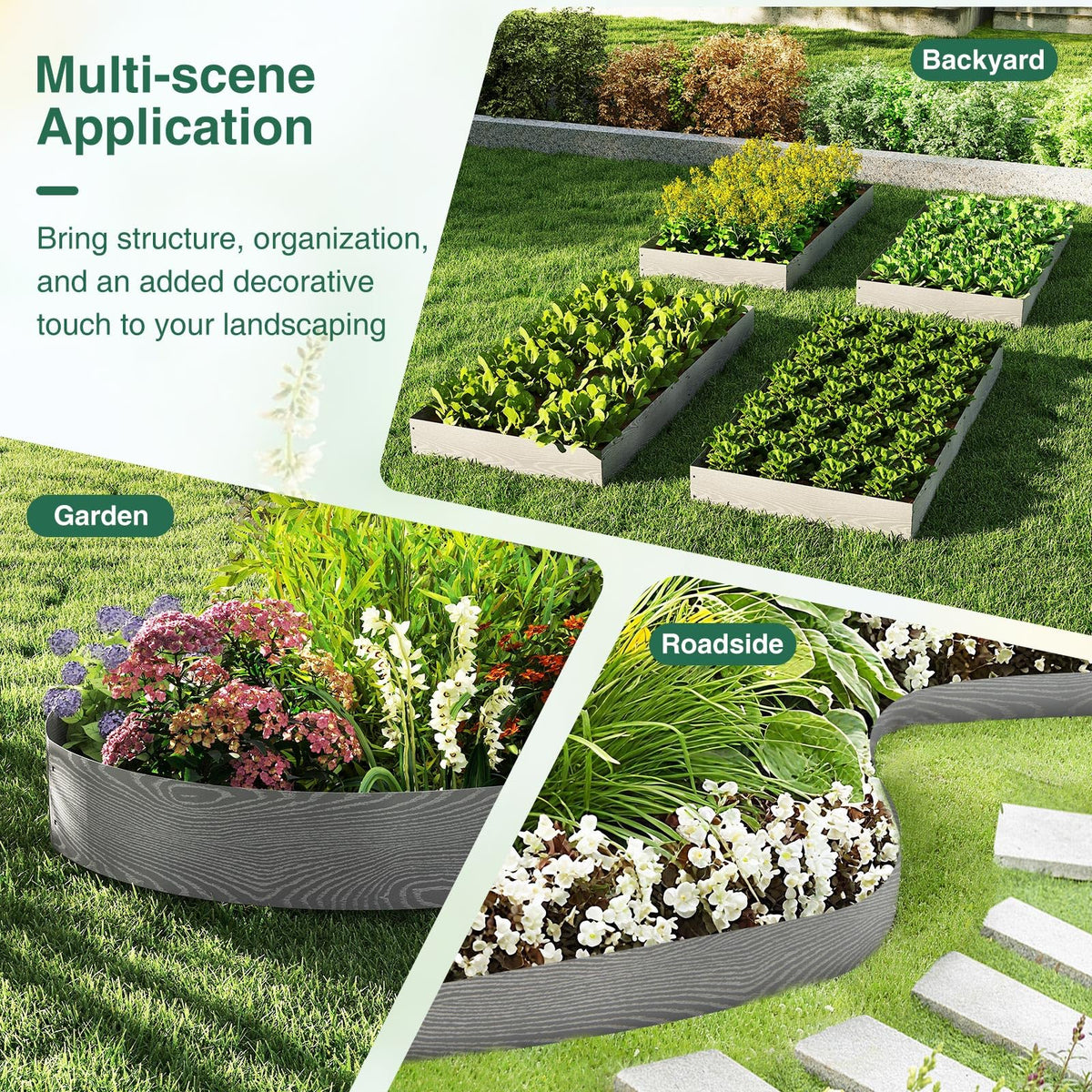 Lucktree Galvanized Metal Landscape Edging 6 Packs 20FT Heavy-Duty Hammer-in Edging Border