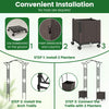 Lucktree 8.2 FT Garden Arch Trellis w/ 2 Self-Watering Planter Boxes