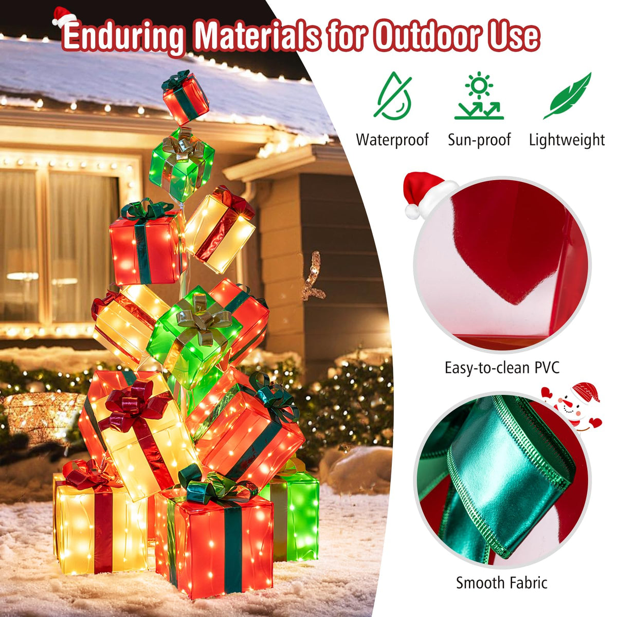 Lucktree 5.6 FT Pre-Lit Gift Box Tower