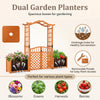 Lucktree 83" Wooden Garden Arbor with Gate and 2 Planter Boxes