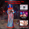 Lucktree 5.6 FT Halloween Animated Clown with Snap-up Head & Glowing Eyes