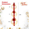 Lucktree Set of 3 Pre-Lit Wreaths, 5.8 FT Xmas Light-up Decorations on Red Ribbon with 450 LED Lights