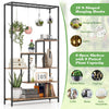 Lucktree 71" Tall Plant Stand Indoor, 6-Tier Metal Plant Shelf with 10 Hanging Hooks