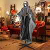 Lucktree 6.4 FT Halloween Animatronic Standing Grim Reaper, Halloween Decoration with Chain