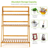Lucktree 3 Tier Folding Storage Shelf, Bamboo Ladder Plant Stand