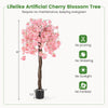 Lucktree 5.5FT Artificial Cherry Blossom Tree Faux Floral Plant Blooming Tree in Nursery Pot