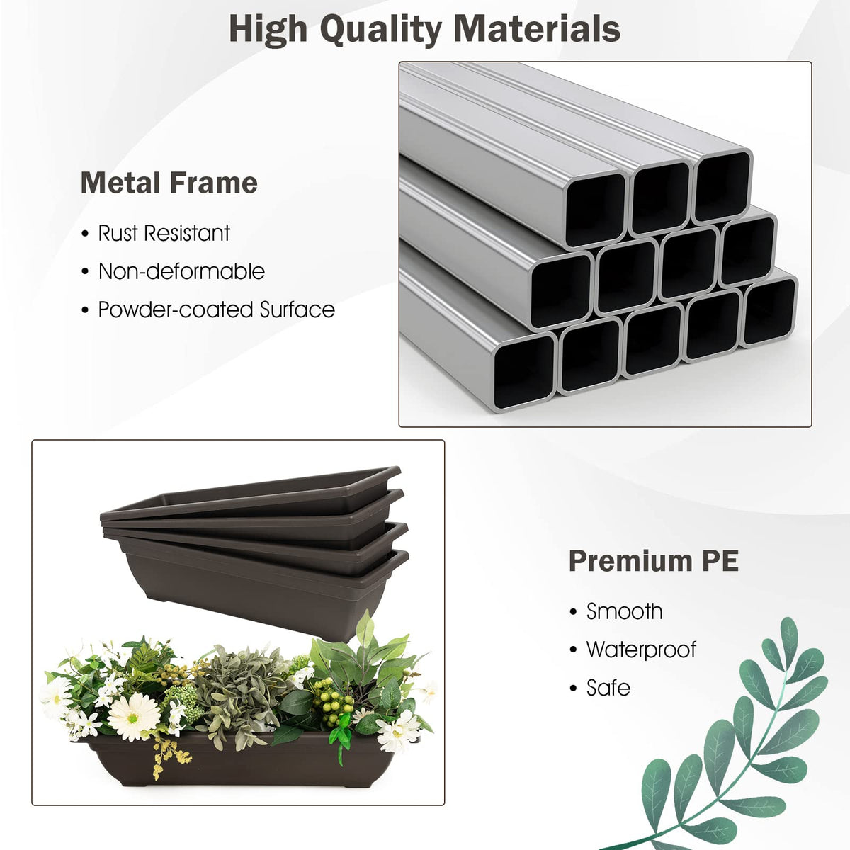 Lucktree 2 Pcs 4.1FT Vertical Raised Garden Bed, 4-Tier Elevated Planter Box