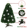 Artificial Pre-Lit Christmas Tree Fiber Optic Tree with Metal Stand, Xmas Tree for Holiday Decor - LucktreeUS