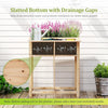 Lucktree Wood Raised Garden Bed w/Folding Drop-Leaf Potting Table
