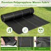 Lucktree 6.5x330 FT Weed Barrier Landscape Fabric, 3.2OZ Heavy-Duty Permeable Woven PP Ground Cover