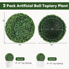 Lucktree 2 PCS 16 Inch Artificial Plant Topiary Ball, Round Faux Boxwood Balls Outdoor, Wedding and Home Décor