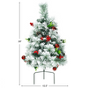 Lucktree 2FT Pathway Christmas Trees Set of 2, Pre-Lit Snow Flocked Xmas Trees with 30 Warm White LED Lights - LucktreeUS
