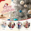 Lucktree 5ft / 6ft / 7 ft Pre-Lit Silver Tinsel Christmas Tree with Warm White LED Lights