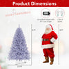 Lucktree 6FT / 7.5FT Pre-Lit Tinsel Christmas Tree with Warm White LED Lights