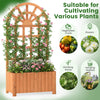 Lucktree Wooden Raised Garden Bed with Trellis 48 Inch Outdoor Screen