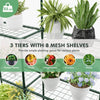 Lucktree Walk-in Greenhouse w/ 3 Tiers 4 Shelves, 4 Ground Stakes & Ropes, PVC Cover
