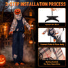 5.3 FT Animated Halloween Standing Pumpkin Scarecrow with Shovel