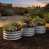 Lucktree Galvanized 2 x 2 x 1 FT Round Outdoor Planter Box with Open-Ended Base (1/2)