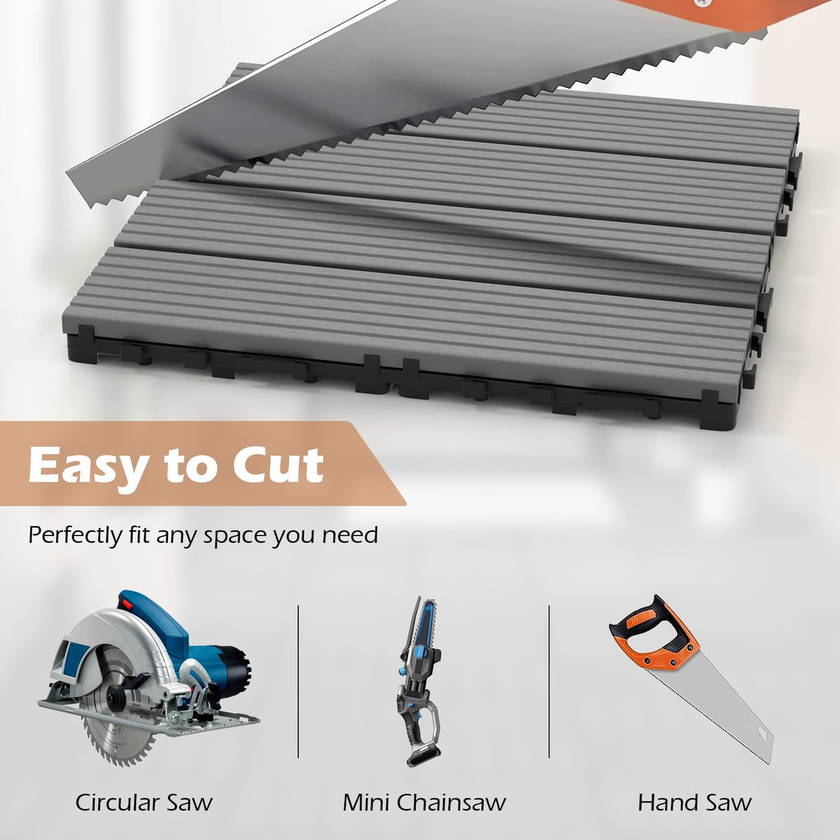 Lucktree Interlocking Deck Tiles 18/36 Pack - 12 x 12 in Composite Outdoor Flooring Covering All Weather Use