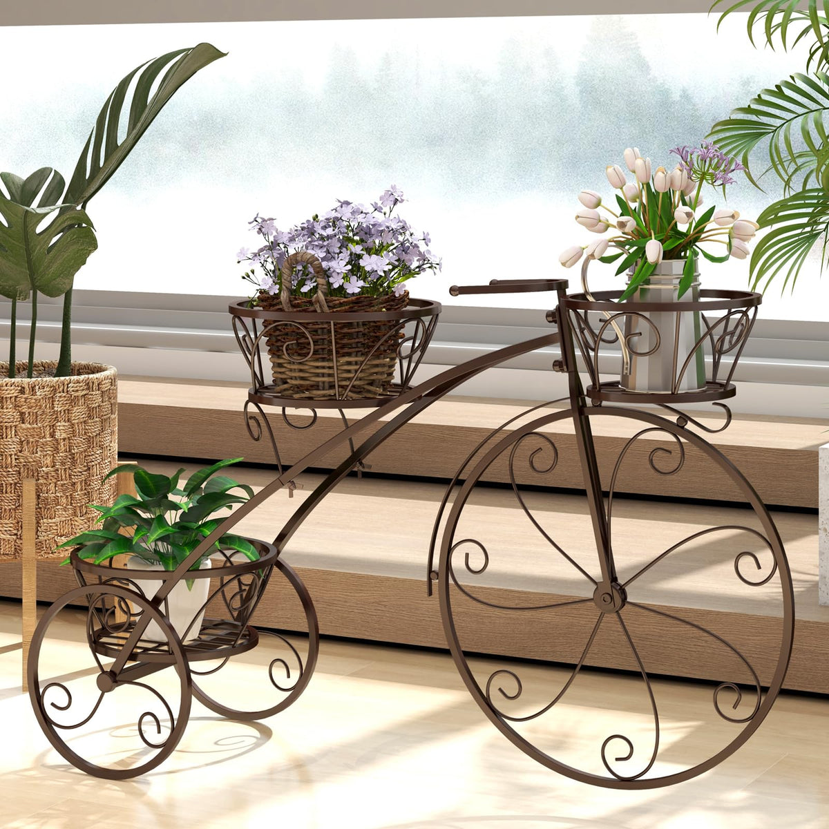 Lucktree Metal Bicycle Planter