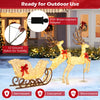 Lucktree 3-Piece Christmas Lighted Reindeer & Sleigh Set