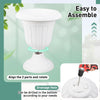 Lucktree 18" Tall Urn Plastic Flower Pots with Pedestal Base & Pre-Marked Drain Hole
