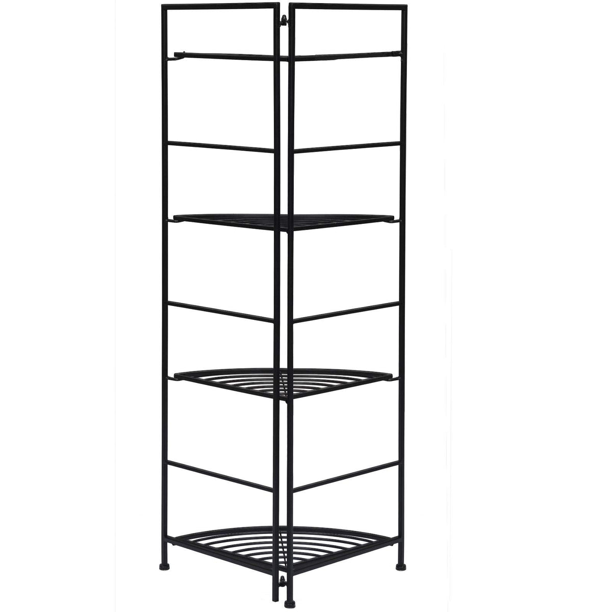 Lucktree Folding Metal Plant Rack, 4 Tiers Corner Shelf Plant Stand