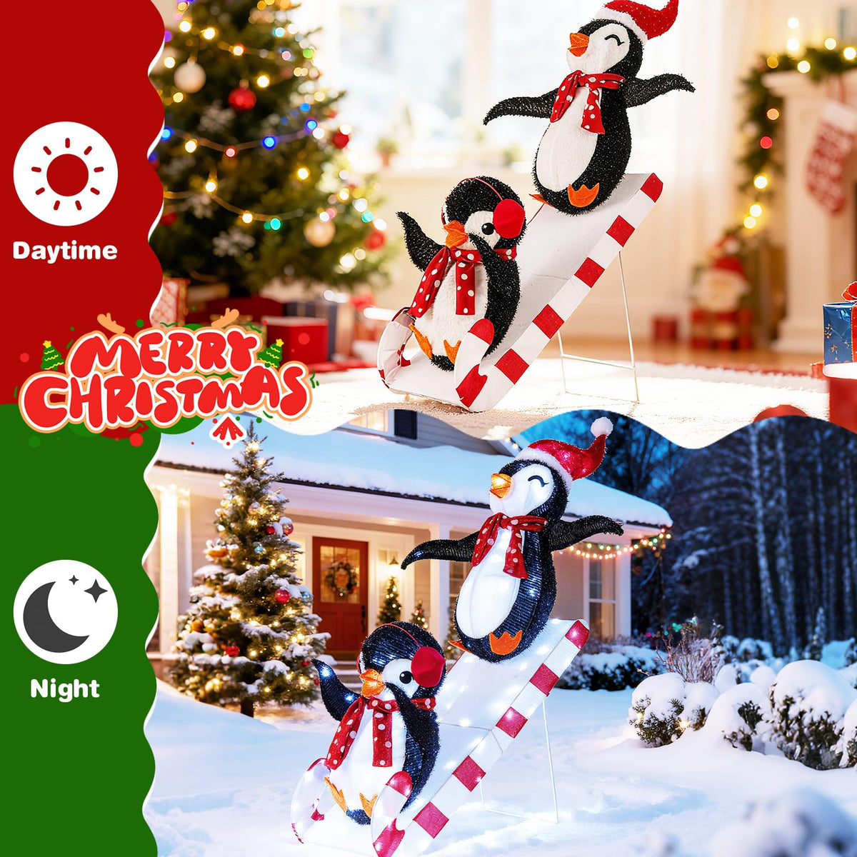 Lucktree Lighted Christmas Decoration Penguins
