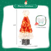 Lucktree 4 FT Pre-Lit Christmas Tree for Entrances, Artificial Potted Santa Hat Xmas Tree with 300 Branch Tips