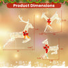 Lucktree Christmas Lighted Reindeer, Set of 3 Reindeer Decorations with LED Lights and Red Bows