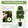 Lucktree Artificial Boxwood Topiary Tree, 45” Tall Faux Potted Plants with 5 Ball-Shaped Topiaries, Cement Flowerpot