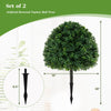 Lucktree 28 Inches Artificial Boxwood Topiary Ball Tree Set Sun-Protective Fake Shrub Plants