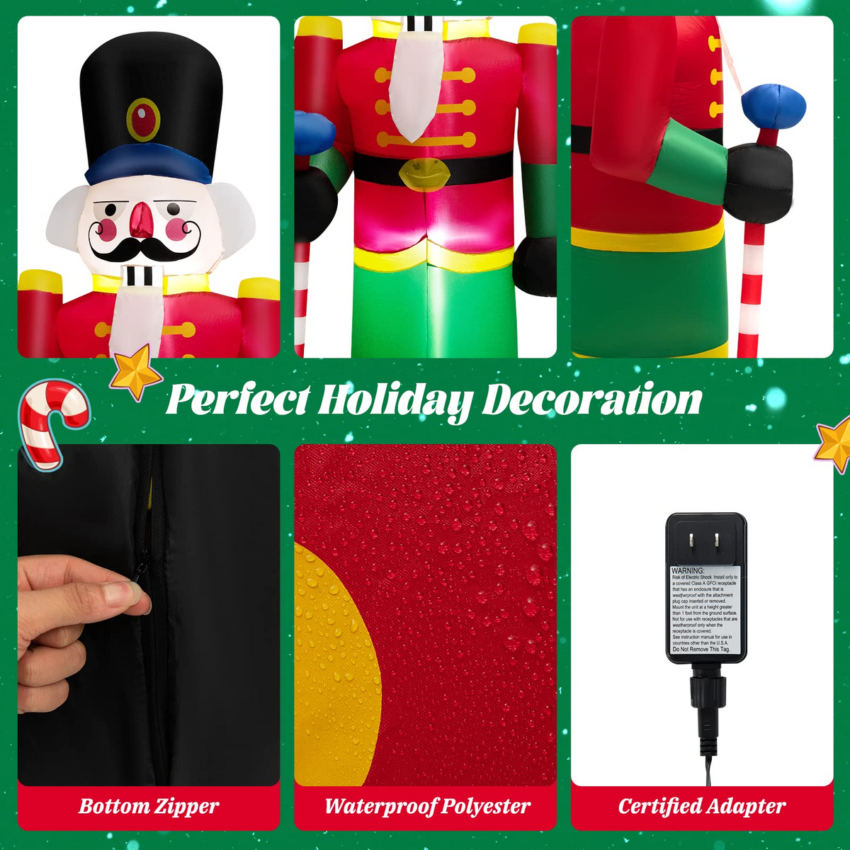 Lucktree 8FT Inflatable Nutcracker Soldier for Christmas