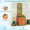 Lucktree Outdoor Wooden Raised Garden Bed with Trellis